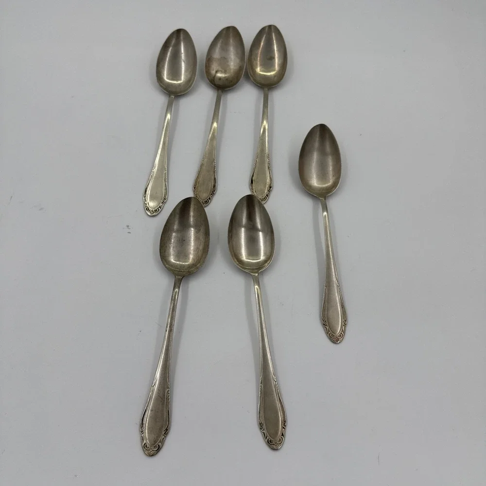 Silvia Made In Germany Vintage Silver Plated Spoons Rococo Style
